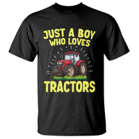 Funny Farming Tractor T Shirt Just A Boy Who Loves Tractors - Wonder Print Shop