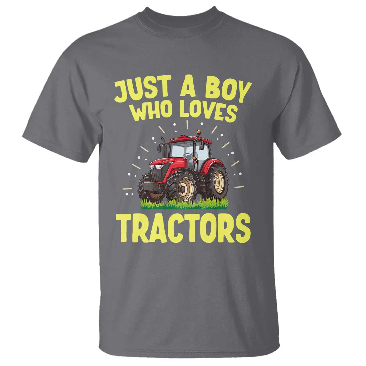 Funny Farming Tractor T Shirt Just A Boy Who Loves Tractors - Wonder Print Shop