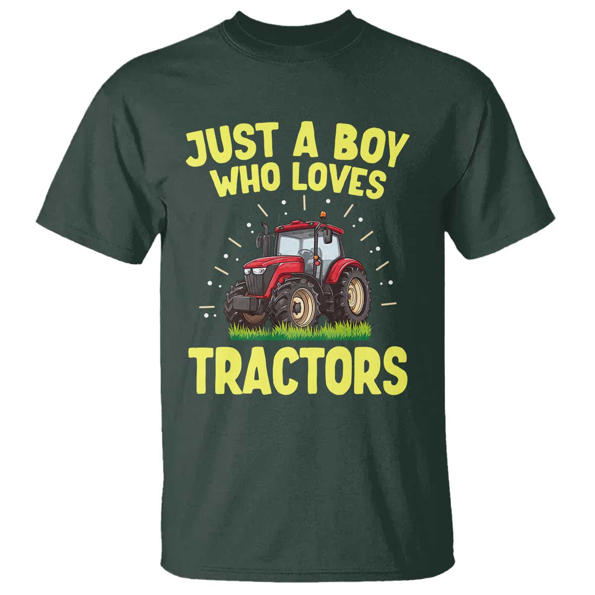 Funny Farming Tractor T Shirt Just A Boy Who Loves Tractors - Wonder Print Shop