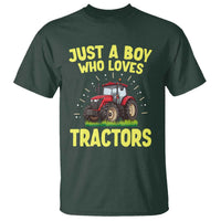 Funny Farming Tractor T Shirt Just A Boy Who Loves Tractors - Wonder Print Shop