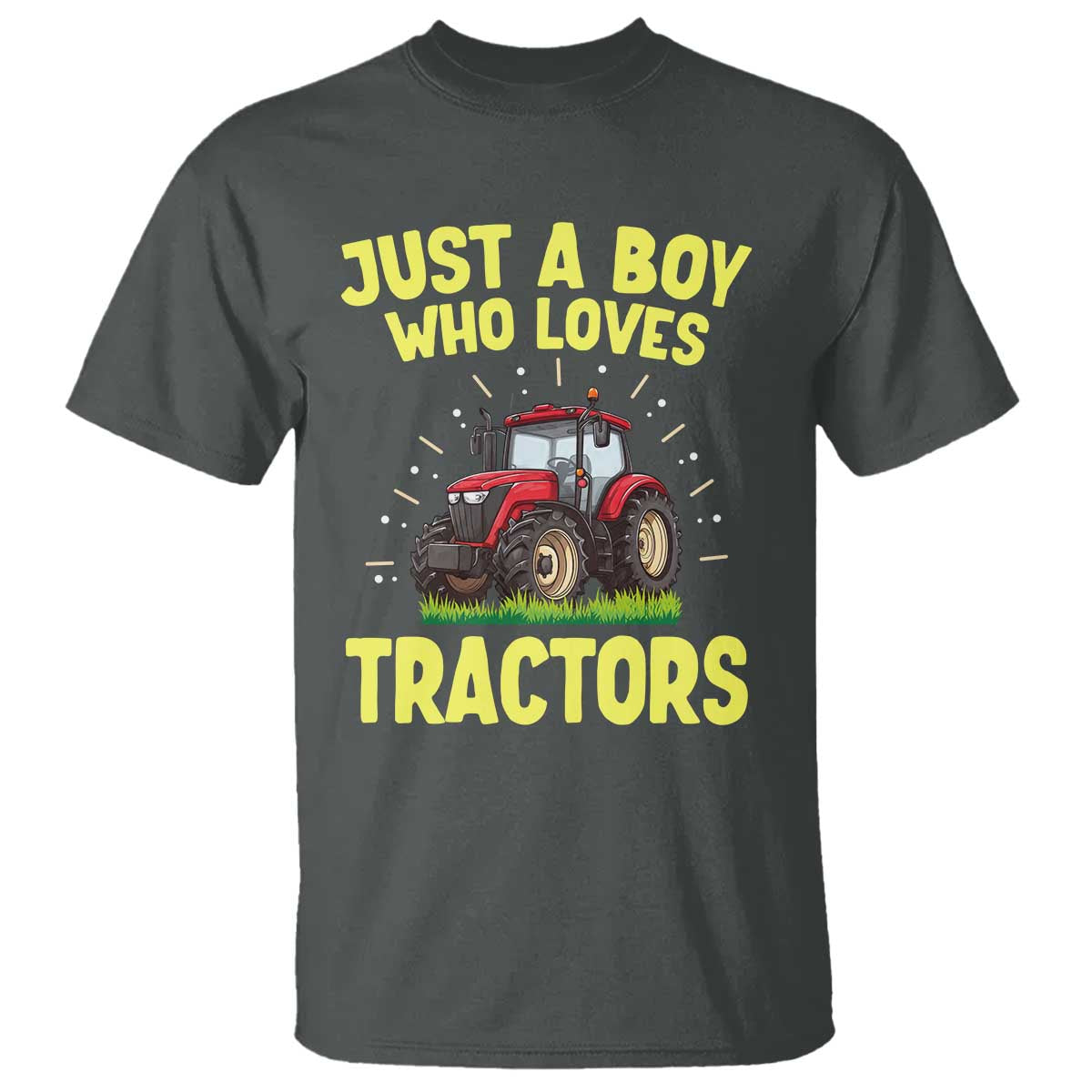 Funny Farming Tractor T Shirt Just A Boy Who Loves Tractors - Wonder Print Shop