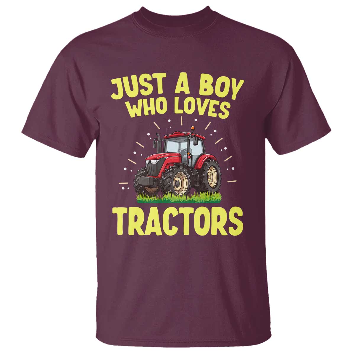 Funny Farming Tractor T Shirt Just A Boy Who Loves Tractors - Wonder Print Shop