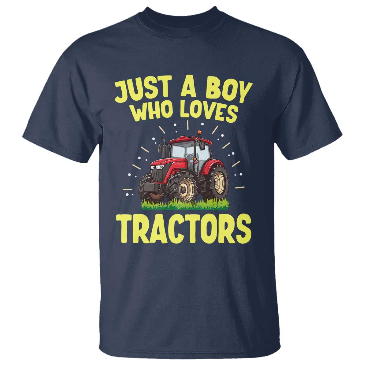 Funny Farming Tractor T Shirt Just A Boy Who Loves Tractors - Wonder Print Shop