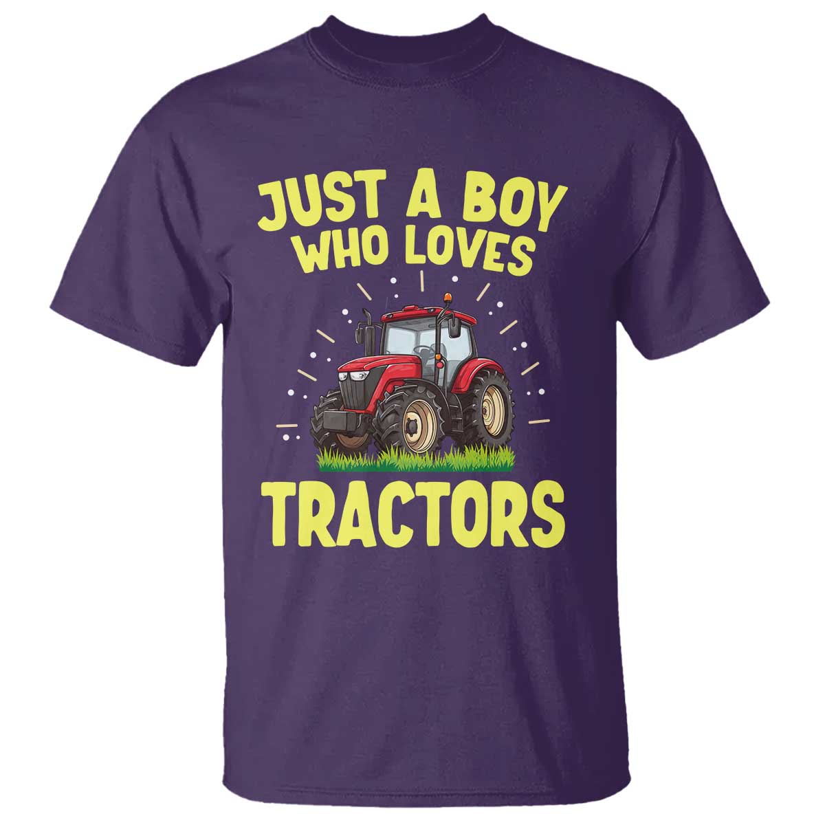 Funny Farming Tractor T Shirt Just A Boy Who Loves Tractors - Wonder Print Shop