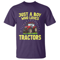 Funny Farming Tractor T Shirt Just A Boy Who Loves Tractors - Wonder Print Shop