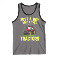 Funny Farming Tractor Tank Top Just A Boy Who Loves Tractors - Wonder Print Shop