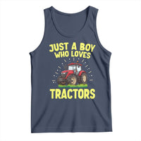 Funny Farming Tractor Tank Top Just A Boy Who Loves Tractors - Wonder Print Shop