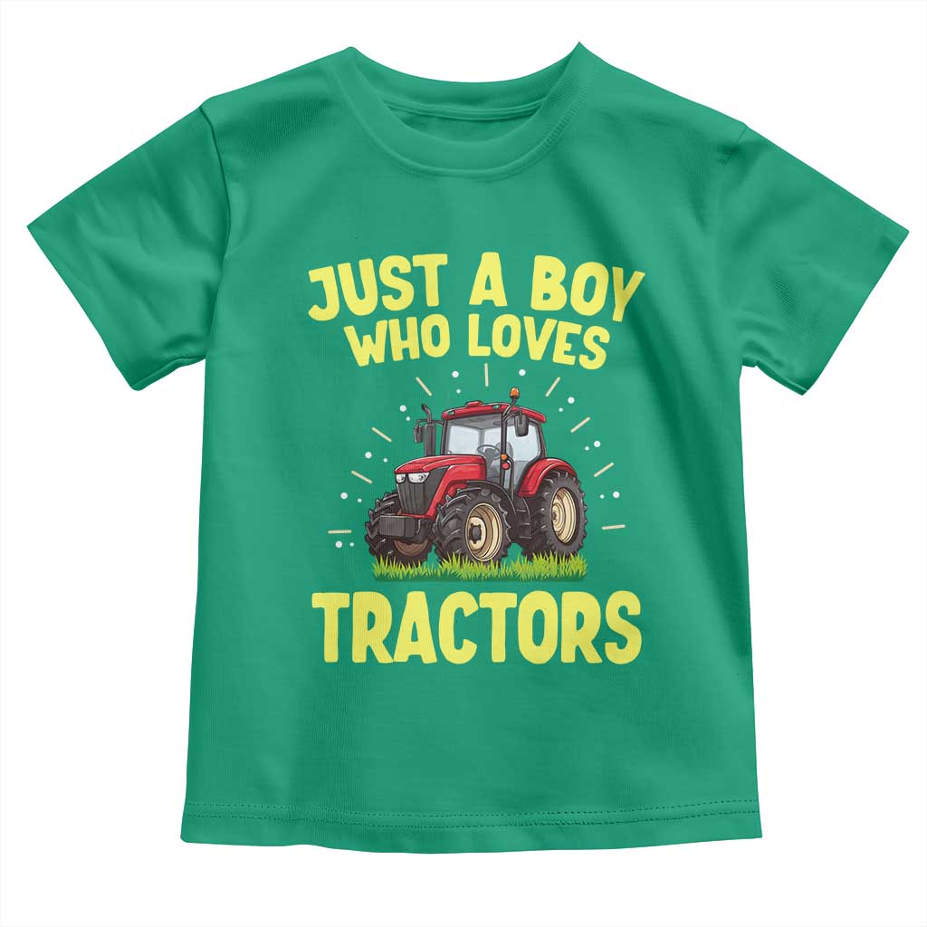 Funny Farming Tractor Toddler T Shirt Just A Boy Who Loves Tractors - Wonder Print Shop
