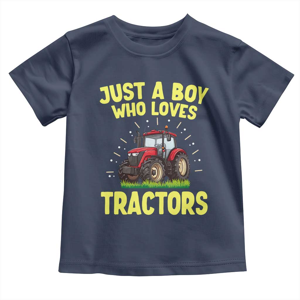 Funny Farming Tractor Toddler T Shirt Just A Boy Who Loves Tractors - Wonder Print Shop