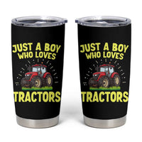 Funny Farming Tractor Tumbler Cup Just A Boy Who Loves Tractors