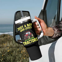 Funny Farming Tractor Tumbler With Handle Just A Boy Who Loves Tractors