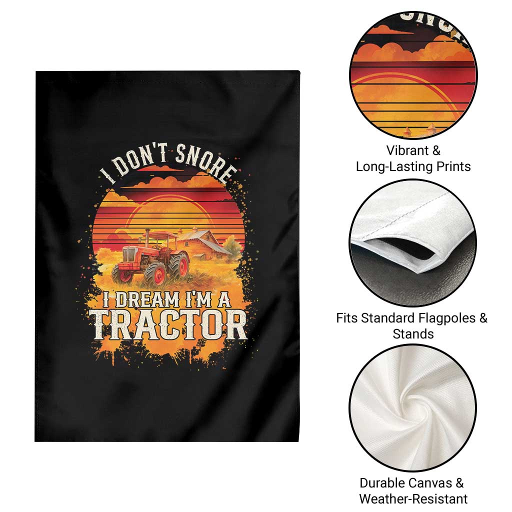 Funny Tractor Garden Flag I Do Not Snore I Dream I Am A Tractor - Wonder Print Shop