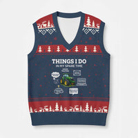 Funny Farmers V-Neck Knit Sweater Vest Things I Do In My Spare Time - Wonder Print Shop