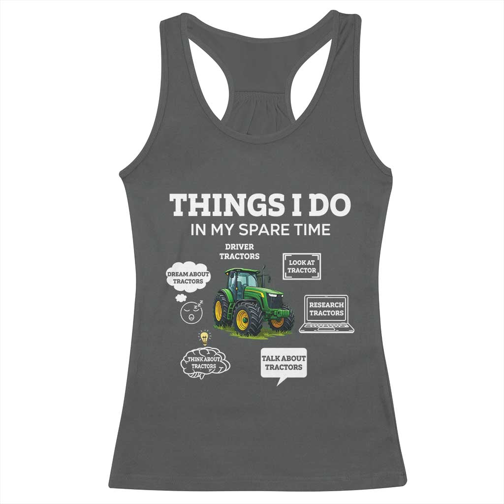 Funny Farmers Racerback Tank Top Things I Do In My Spare Time - Wonder Print Shop