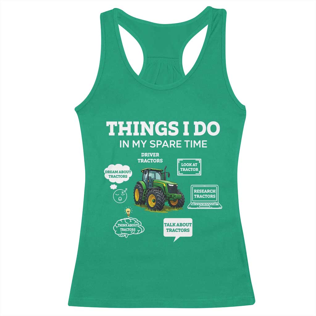 Funny Farmers Racerback Tank Top Things I Do In My Spare Time - Wonder Print Shop