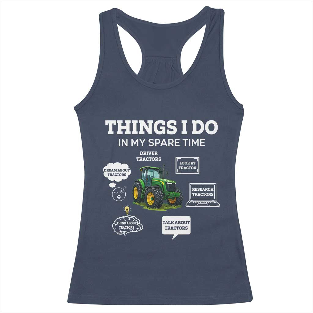 Funny Farmers Racerback Tank Top Things I Do In My Spare Time - Wonder Print Shop
