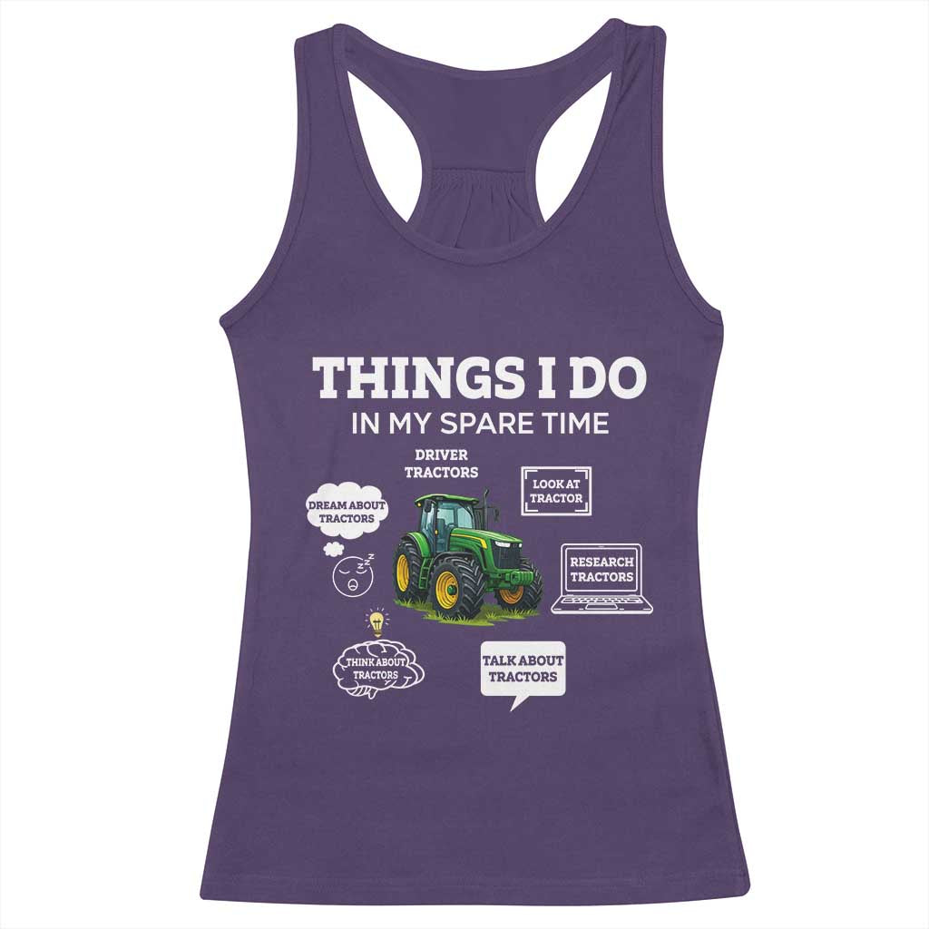 Funny Farmers Racerback Tank Top Things I Do In My Spare Time - Wonder Print Shop