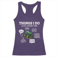 Funny Farmers Racerback Tank Top Things I Do In My Spare Time - Wonder Print Shop