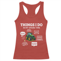 Funny Farmers Racerback Tank Top Things I Do In My Spare Time - Wonder Print Shop