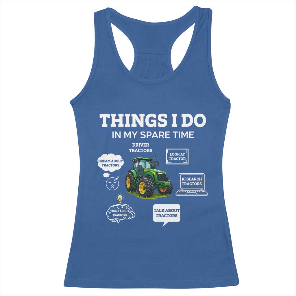 Funny Farmers Racerback Tank Top Things I Do In My Spare Time - Wonder Print Shop