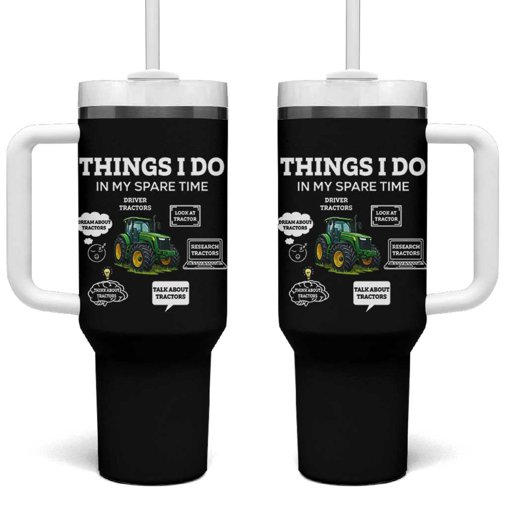 Funny Farmers Tumbler With Handle Things I Do In My Spare Time - Wonder Print Shop