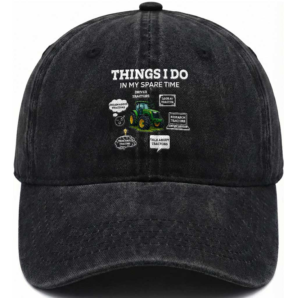 Funny Farmers Washed Cotton Baseball Cap Things I Do In My Spare Time