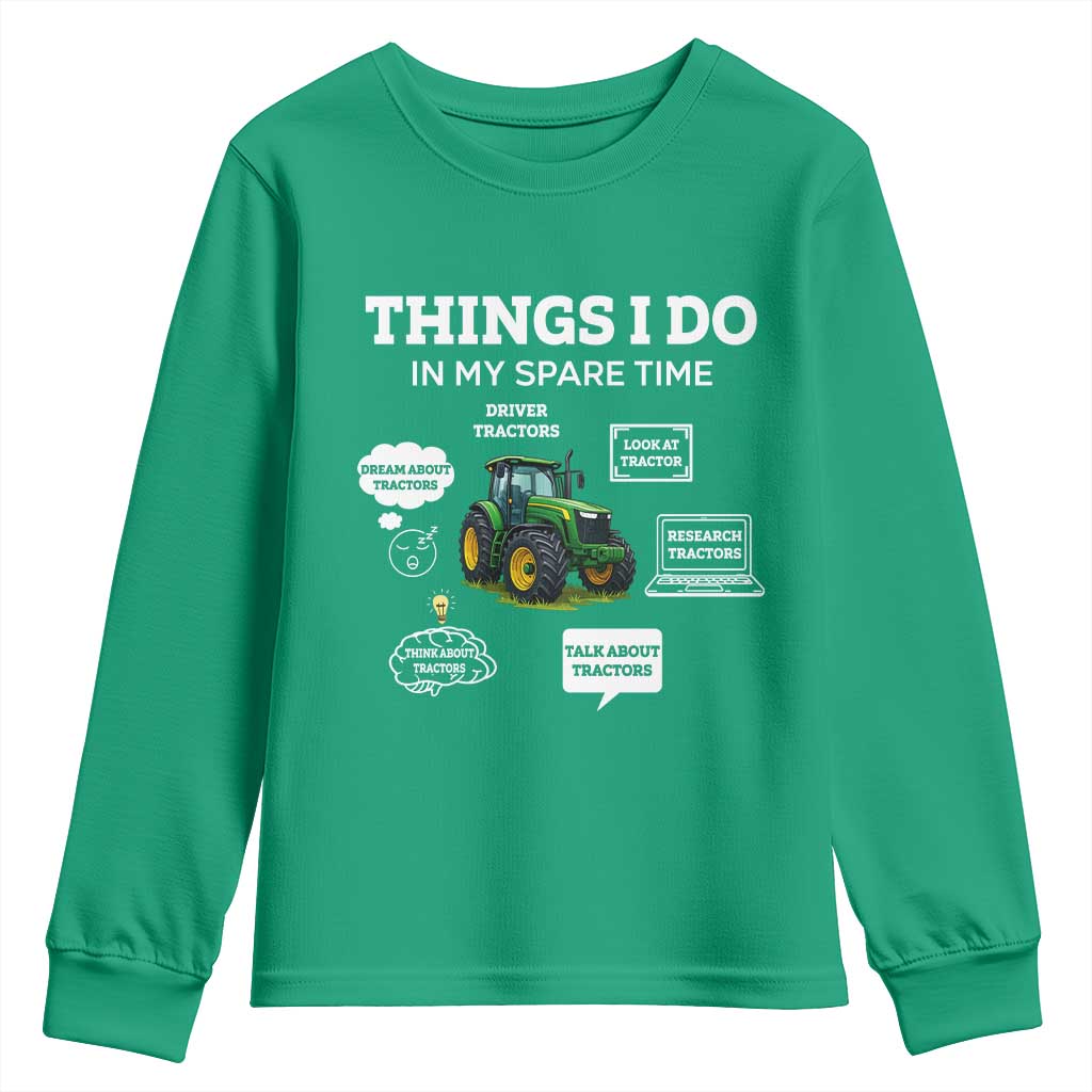 Funny Farmers Youth Sweatshirt Things I Do In My Spare Time - Wonder Print Shop