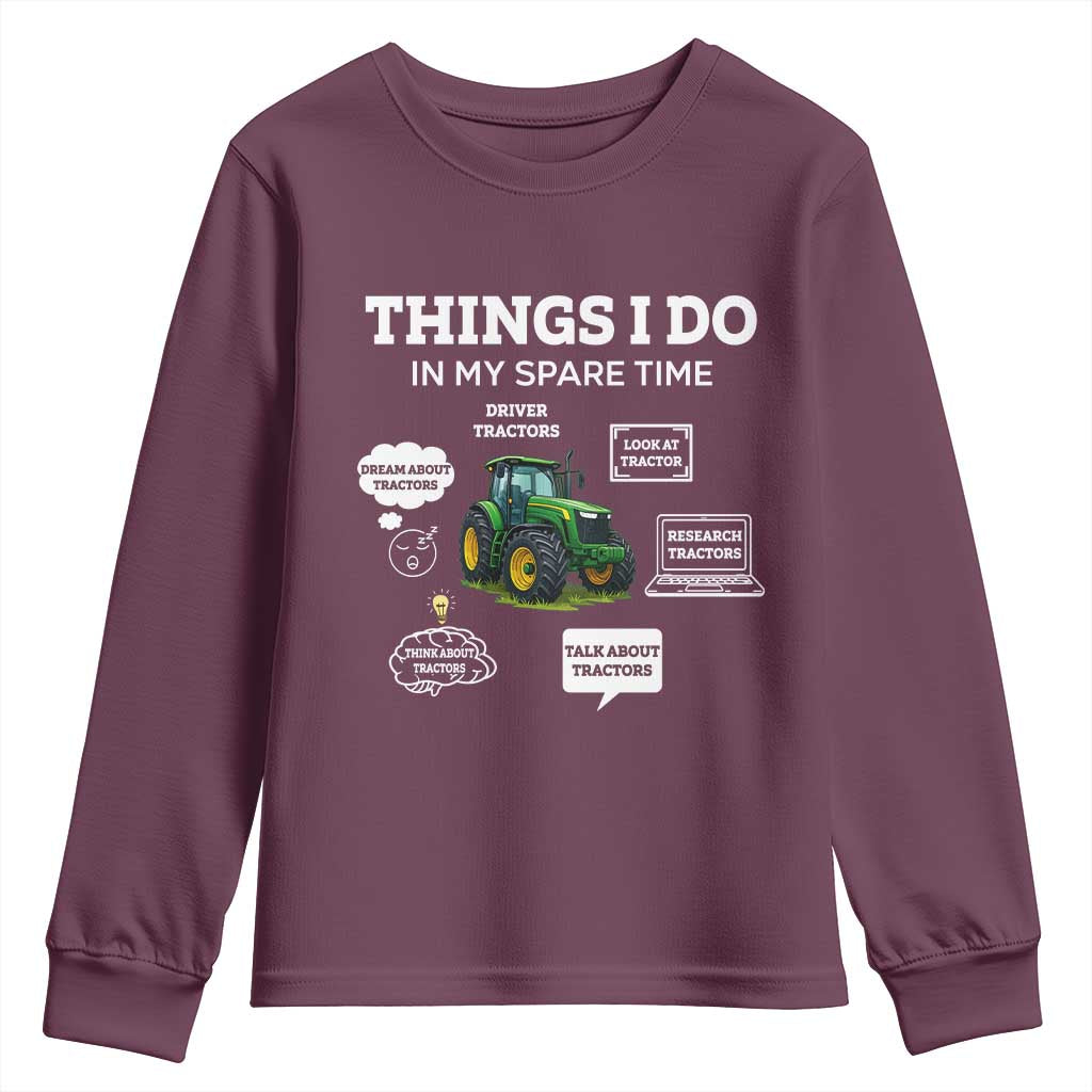 Funny Farmers Youth Sweatshirt Things I Do In My Spare Time - Wonder Print Shop