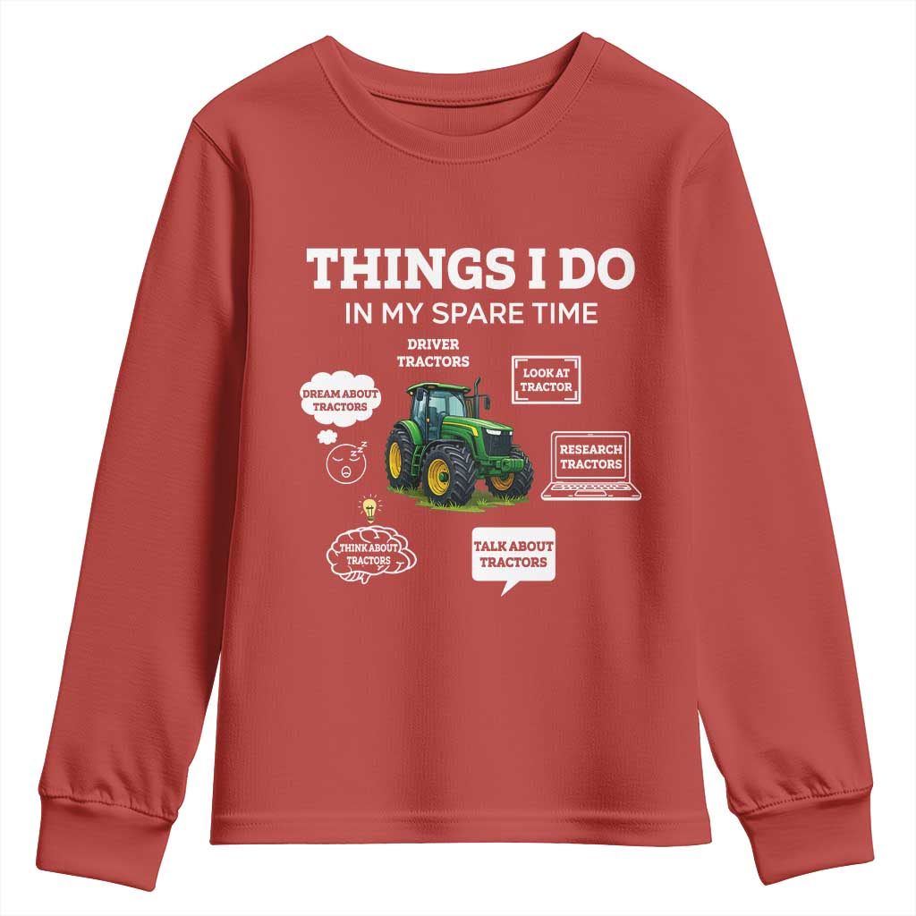 Funny Farmers Youth Sweatshirt Things I Do In My Spare Time - Wonder Print Shop