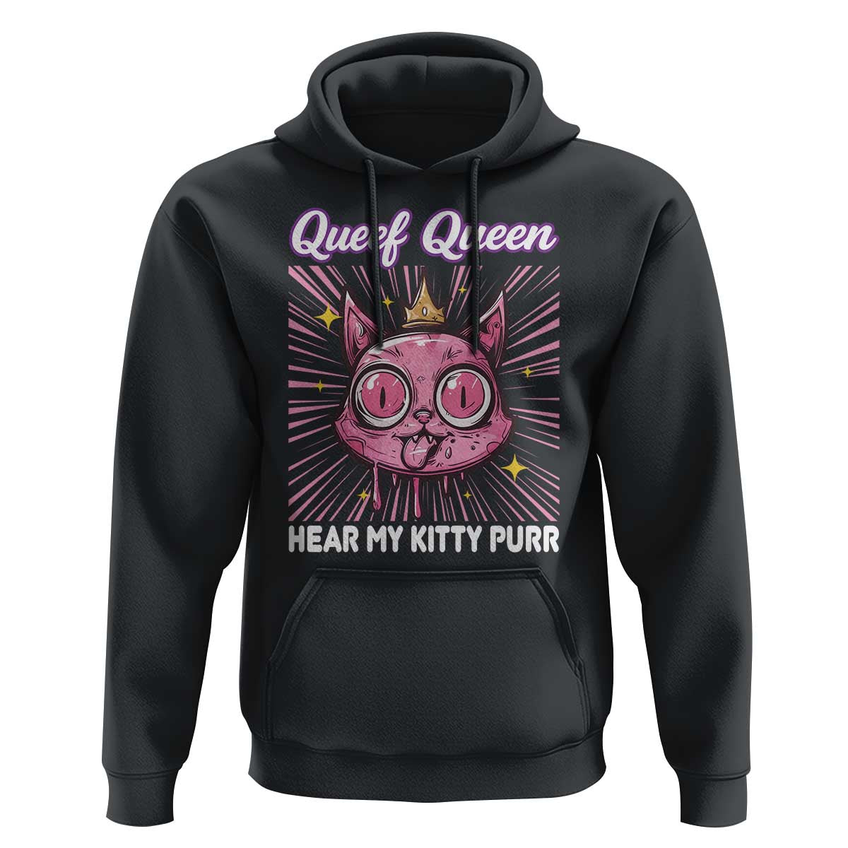Queef Queen Cat Meme Hoodie Funny Inappropriate Adult Humor - Wonder Print Shop
