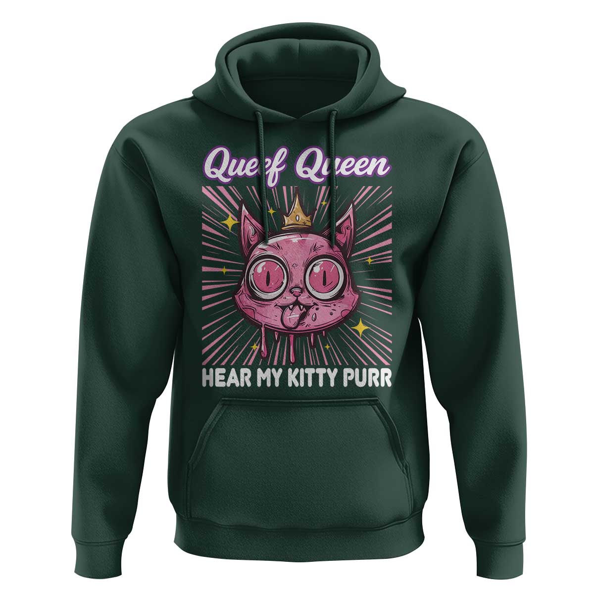 Queef Queen Cat Meme Hoodie Funny Inappropriate Adult Humor - Wonder Print Shop