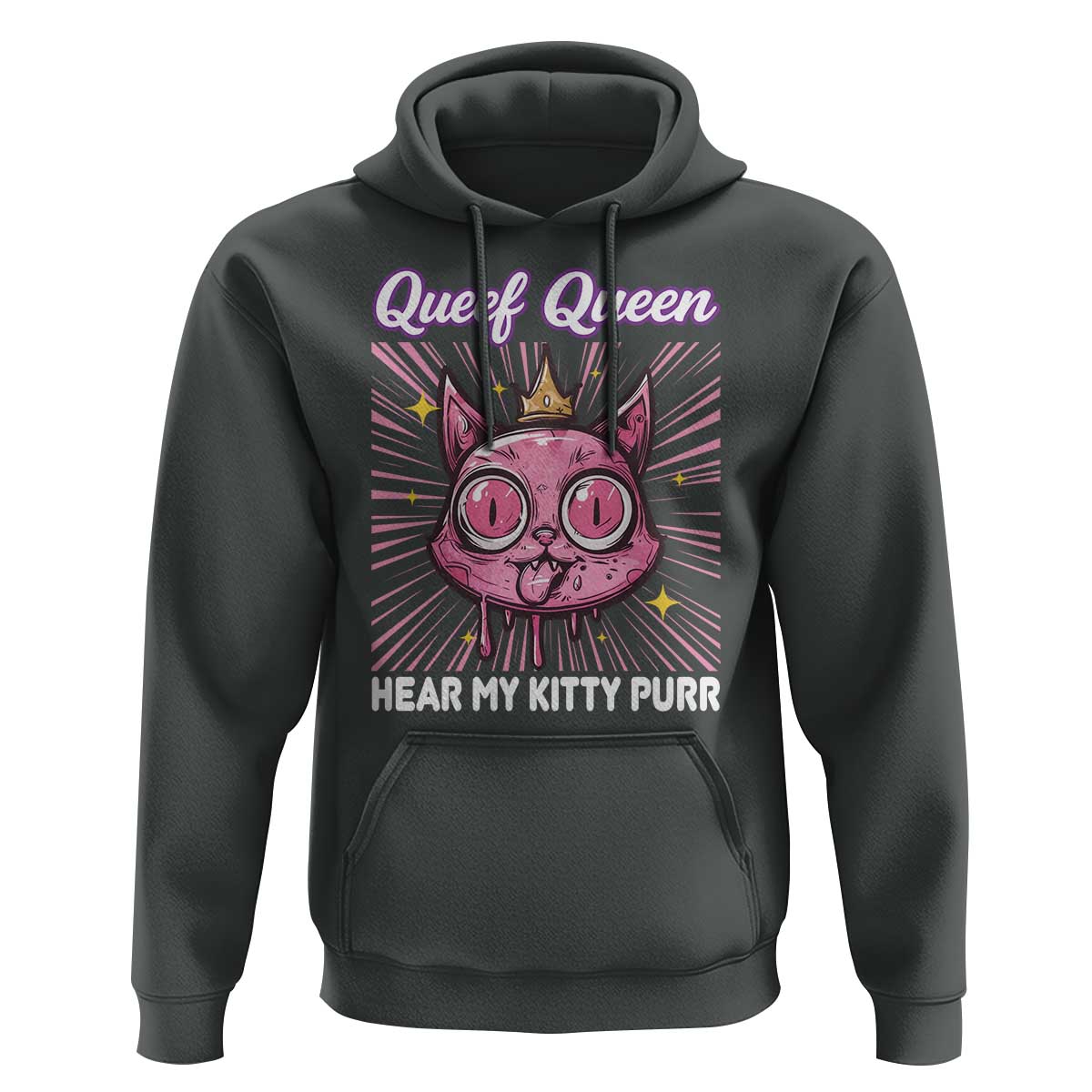 Queef Queen Cat Meme Hoodie Funny Inappropriate Adult Humor - Wonder Print Shop