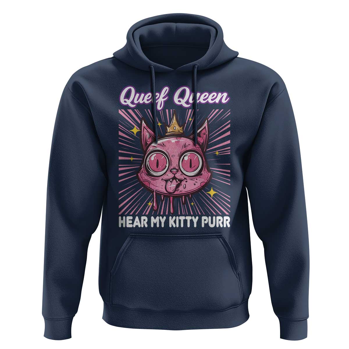 Queef Queen Cat Meme Hoodie Funny Inappropriate Adult Humor - Wonder Print Shop