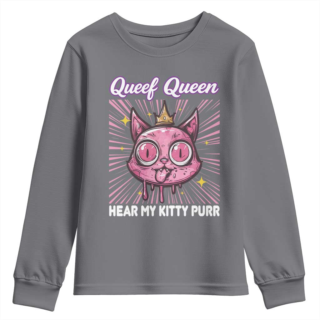 Queef Queen Cat Meme Youth Sweatshirt Funny Inappropriate Adult Humor - Wonder Print Shop