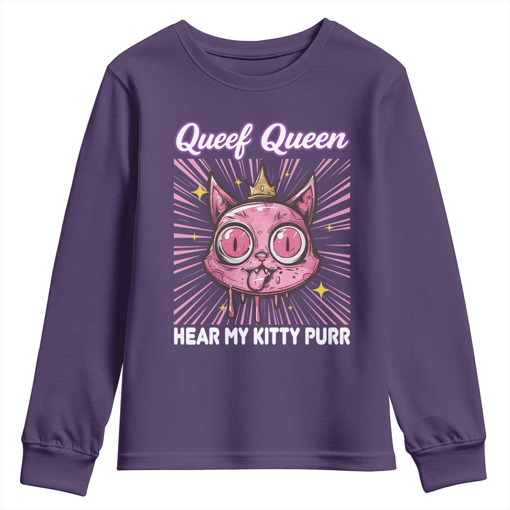 Queef Queen Cat Meme Youth Sweatshirt Funny Inappropriate Adult Humor - Wonder Print Shop