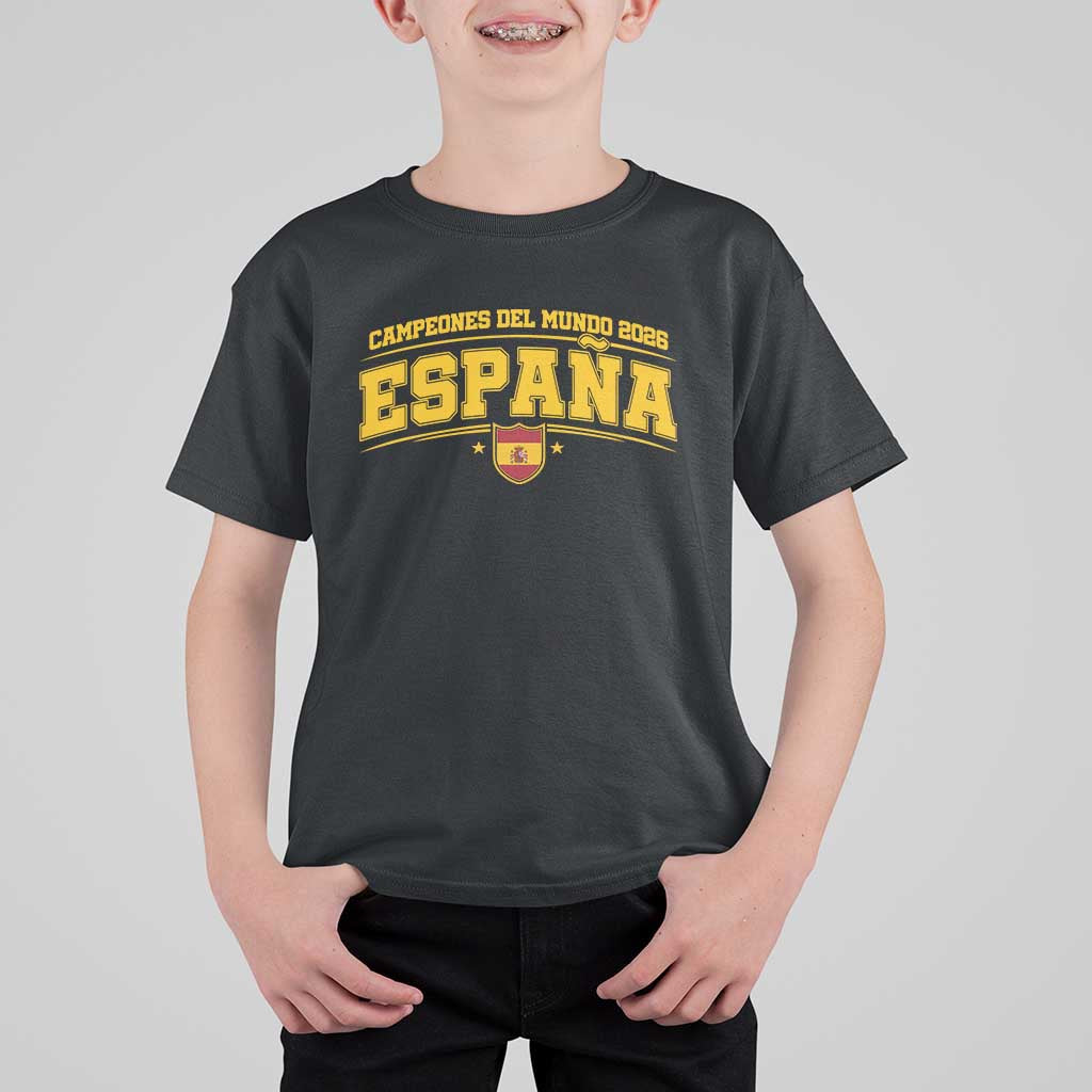 Spain Champions 2026 T Shirt For Kid Espana Soccer Football Fan Spanish Flag