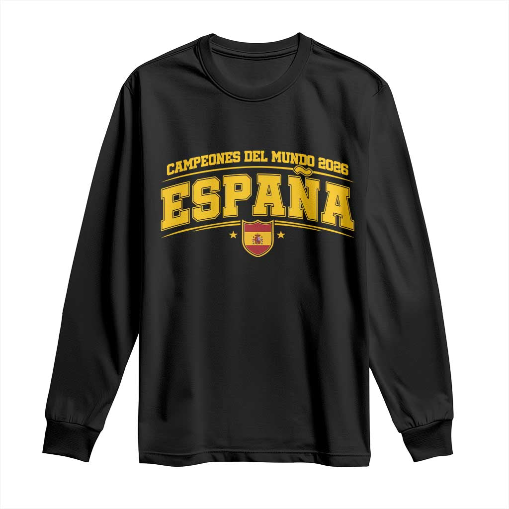 Spain Champions 2026 Long Sleeve Shirt Espana Soccer Football Fan Spanish Flag