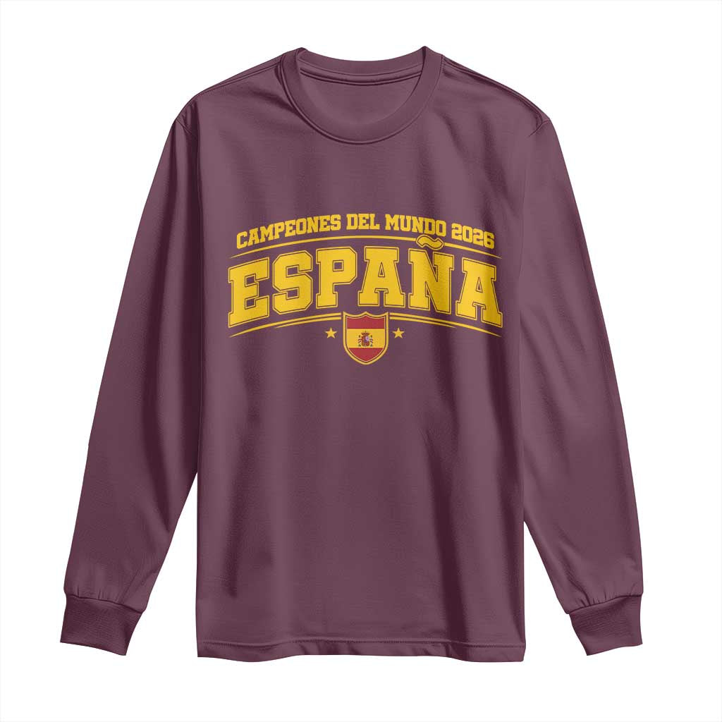 Spain Champions 2026 Long Sleeve Shirt Espana Soccer Football Fan Spanish Flag