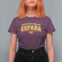 Spain Champions 2026 T Shirt For Women Espana Soccer Football Fan Spanish Flag