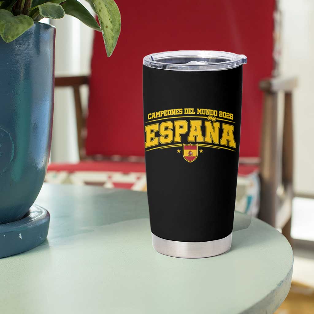 Spain Champions 2026 Tumbler Cup Espana Soccer Football Fan Spanish Flag