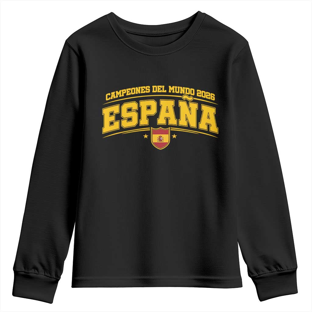 Spain Champions 2026 Youth Sweatshirt Espana Soccer Football Fan Spanish Flag