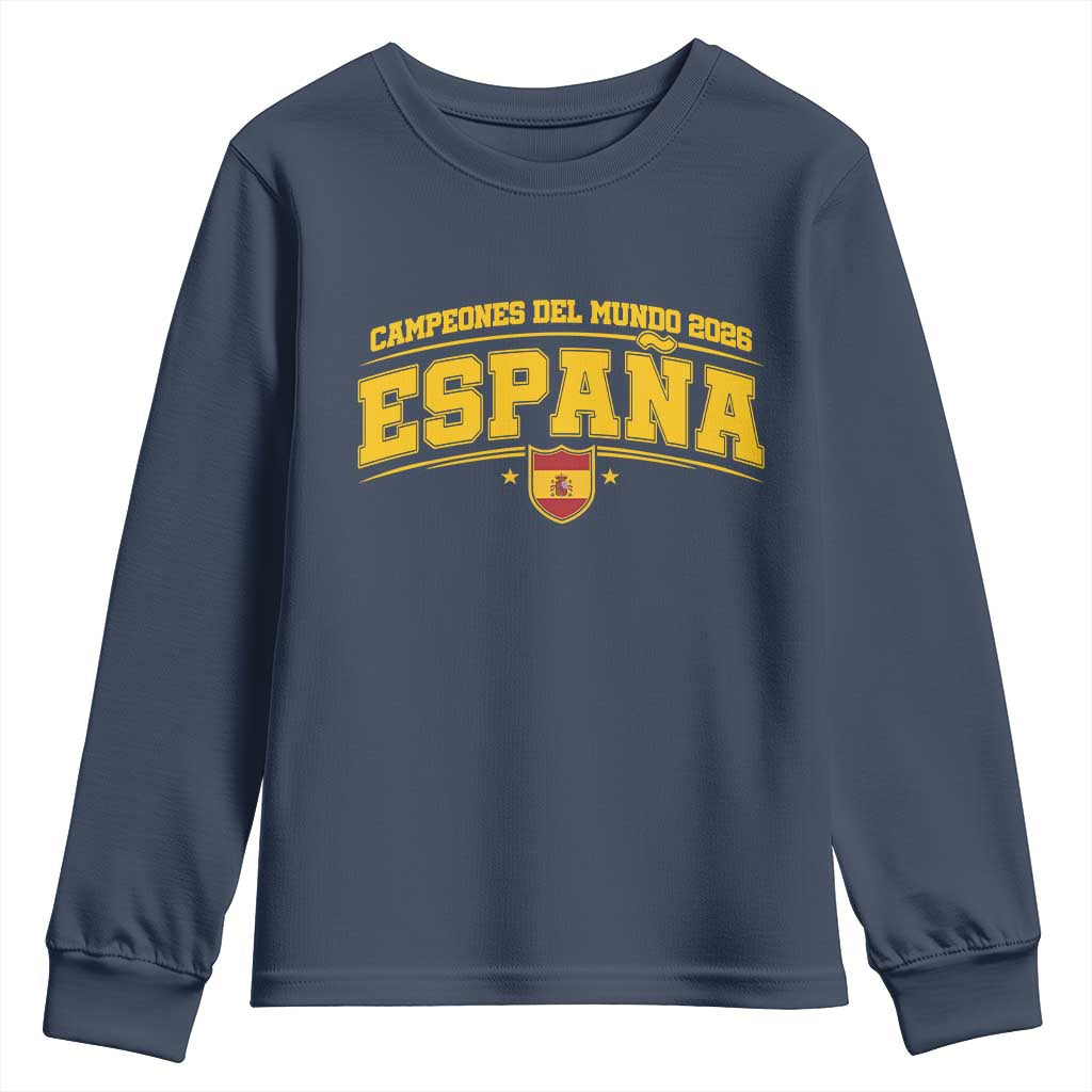 Spain Champions 2026 Youth Sweatshirt Espana Soccer Football Fan Spanish Flag