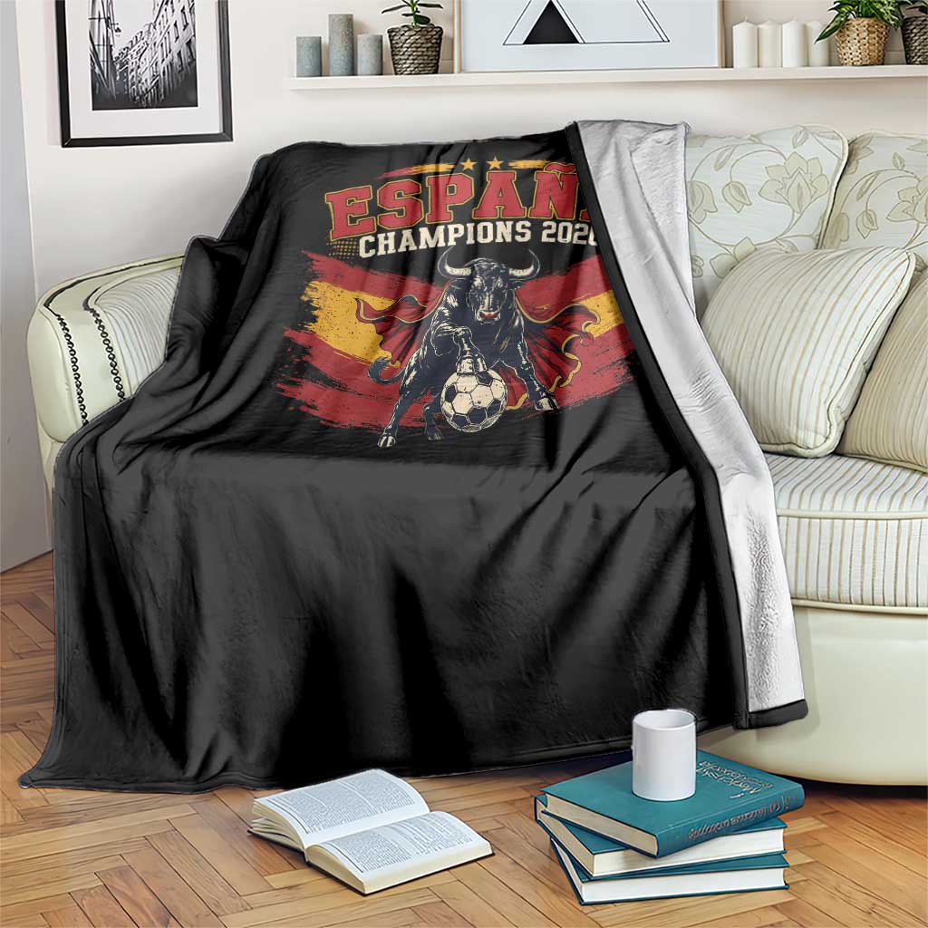 Spain Champions 2026 Throw Blanket Espana Soccer Fan Spanish Flag Bull