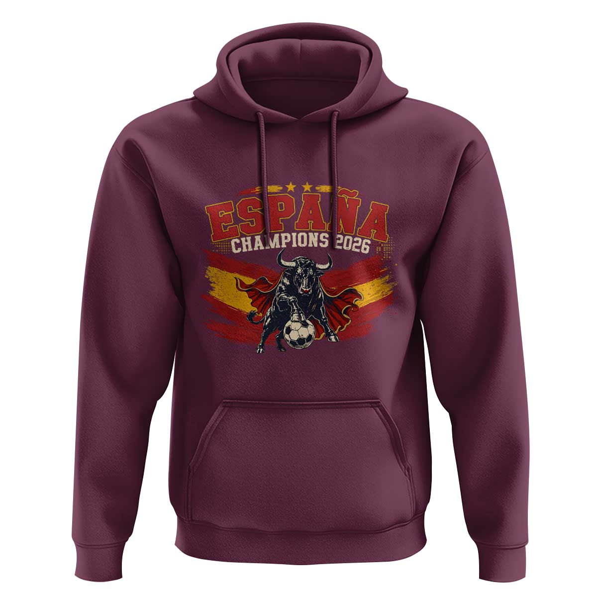 Spain Champions 2026 Hoodie Espana Soccer Fan Spanish Flag Bull