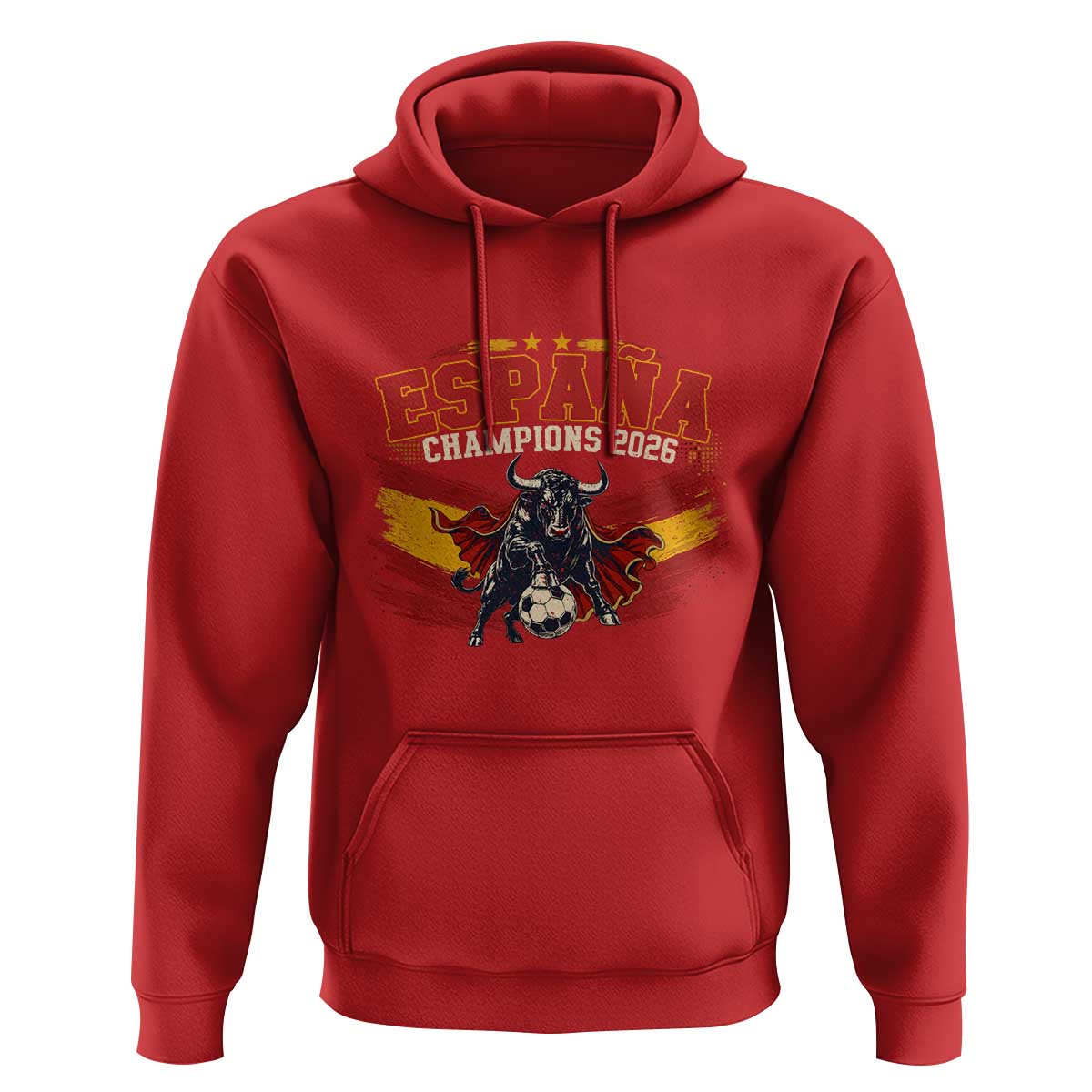 Spain Champions 2026 Hoodie Espana Soccer Fan Spanish Flag Bull