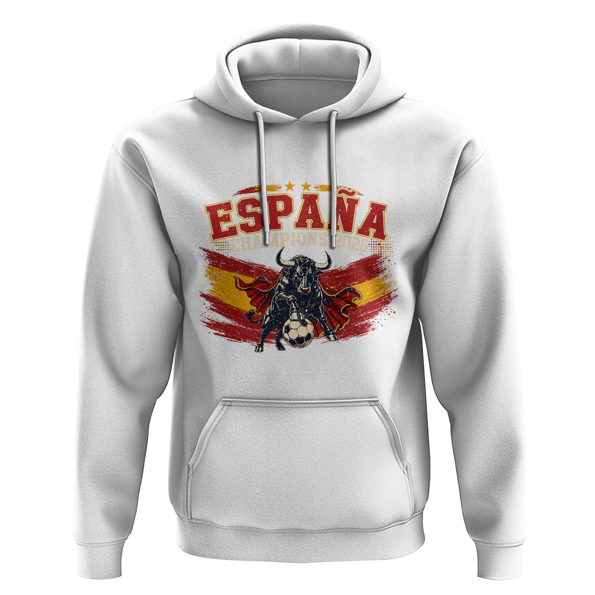 Spain Champions 2026 Hoodie Espana Soccer Fan Spanish Flag Bull