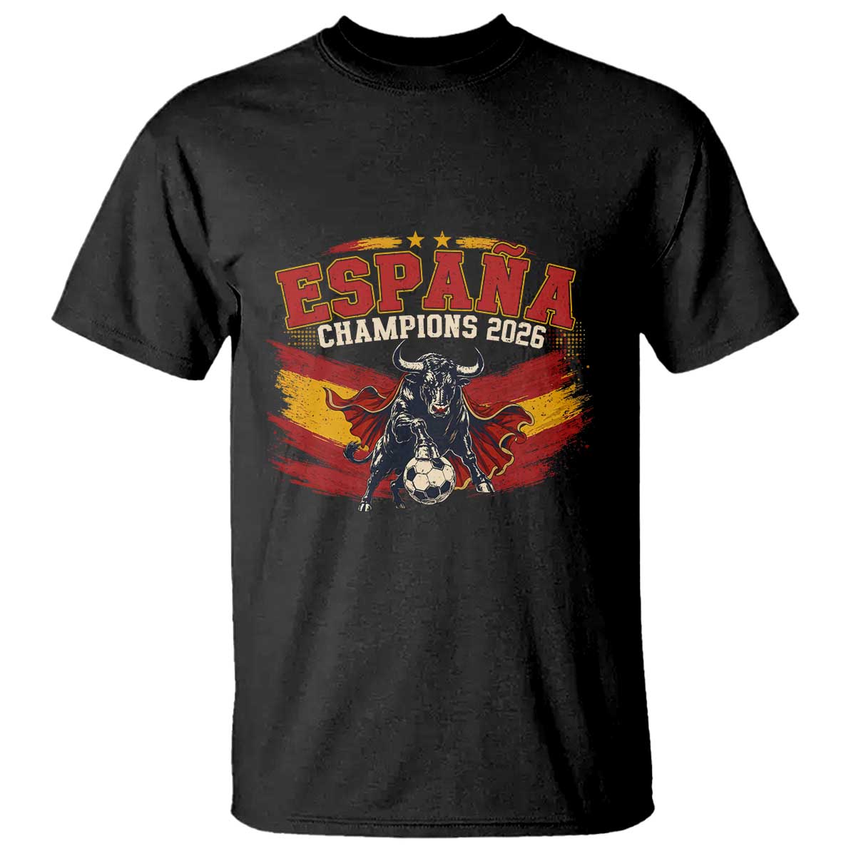 Spain Champions 2026 T Shirt Espana Soccer Fan Spanish Flag Bull