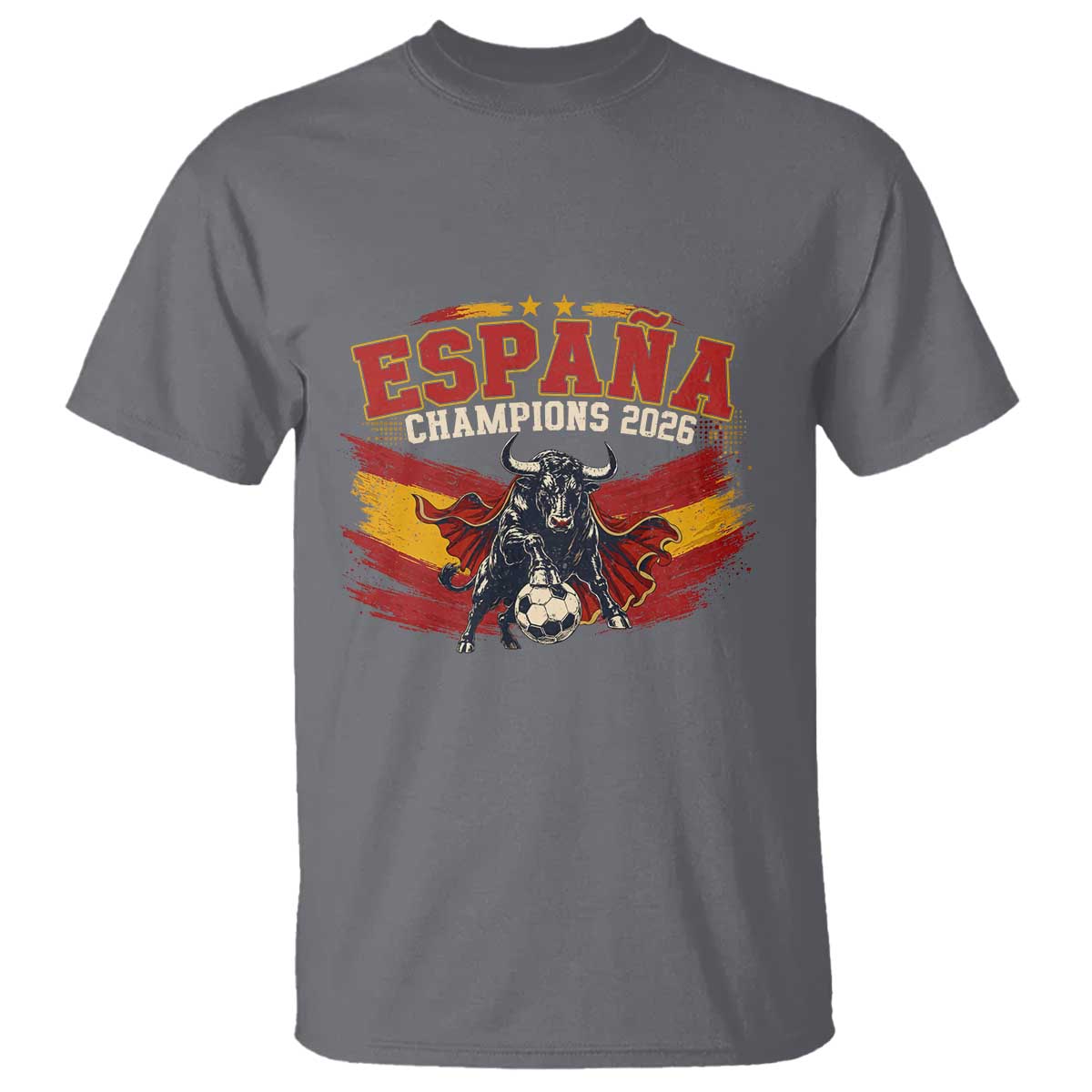 Spain Champions 2026 T Shirt Espana Soccer Fan Spanish Flag Bull