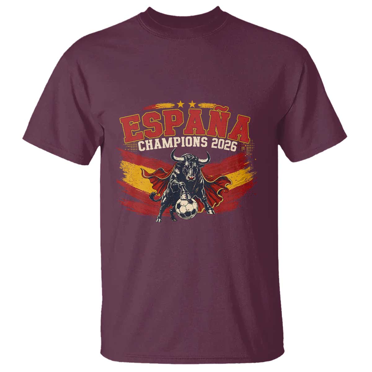 Spain Champions 2026 T Shirt Espana Soccer Fan Spanish Flag Bull