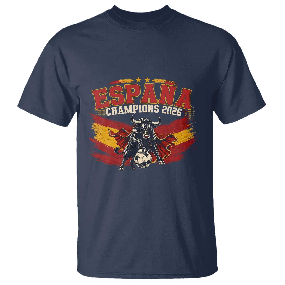 Spain Champions 2026 T Shirt Espana Soccer Fan Spanish Flag Bull